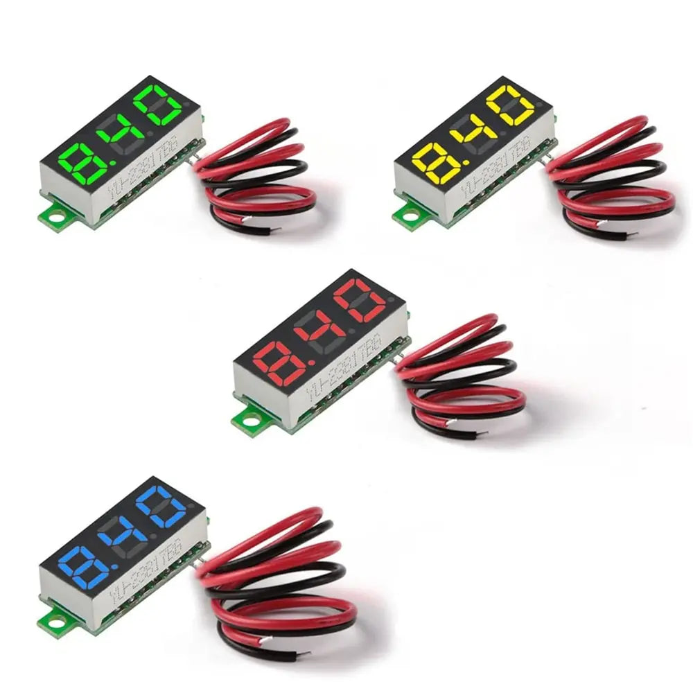 0 28 Inch DC LED Digital Voltmeter 0 100V Voltage Meter Auto Car Mobile Power Voltage Tester Detector 12V Red Green Blue Yellow Leedoar