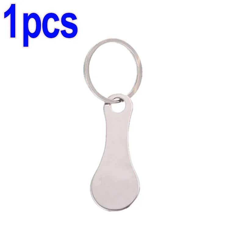 1/3pcs Metal Shopping Cart Tokens Trolley Token Key Ring Decorative Keychain Multipurpose Shopping Portable For Home Outdoor Leedoar