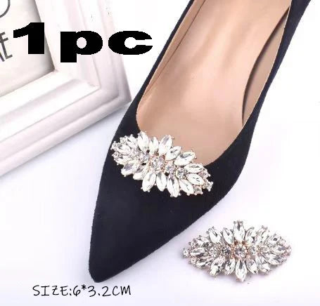 1 PC Rhinestone Shoe Clips Classic Detachable Flower/Bow Heels Accessories Shoe Decoration Fashion Bridal Wedding Shoe Charms Leedoar