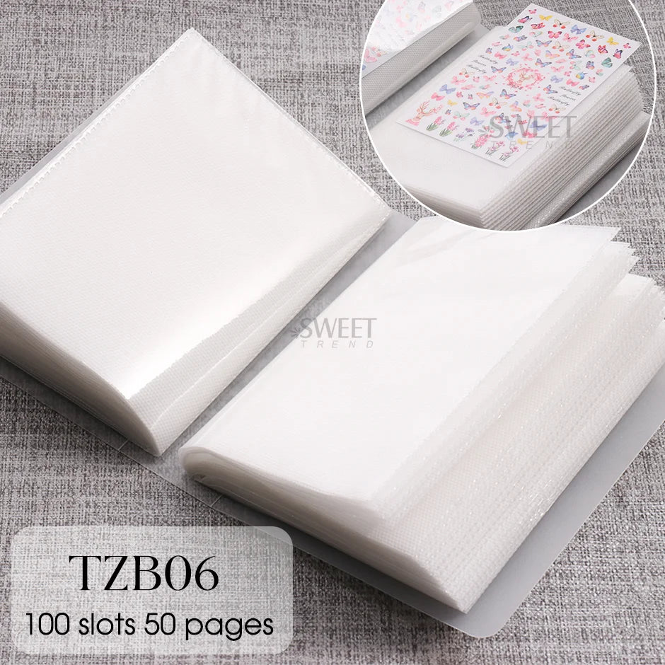 100 Slots Nail Art Stickers Storage Book Empty Album Decals Collecting Organizer Holder Display Notebook Manicure Tools BETZB06 Leedoar