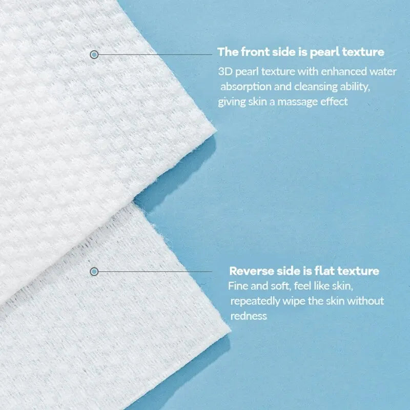 100PCS Natural Disposable Face Towel Travel Facial Cleansing Wet And Dry Makeup Remover Pearl Cotton Soft Makeup Nonwoven Towel Leedoar
