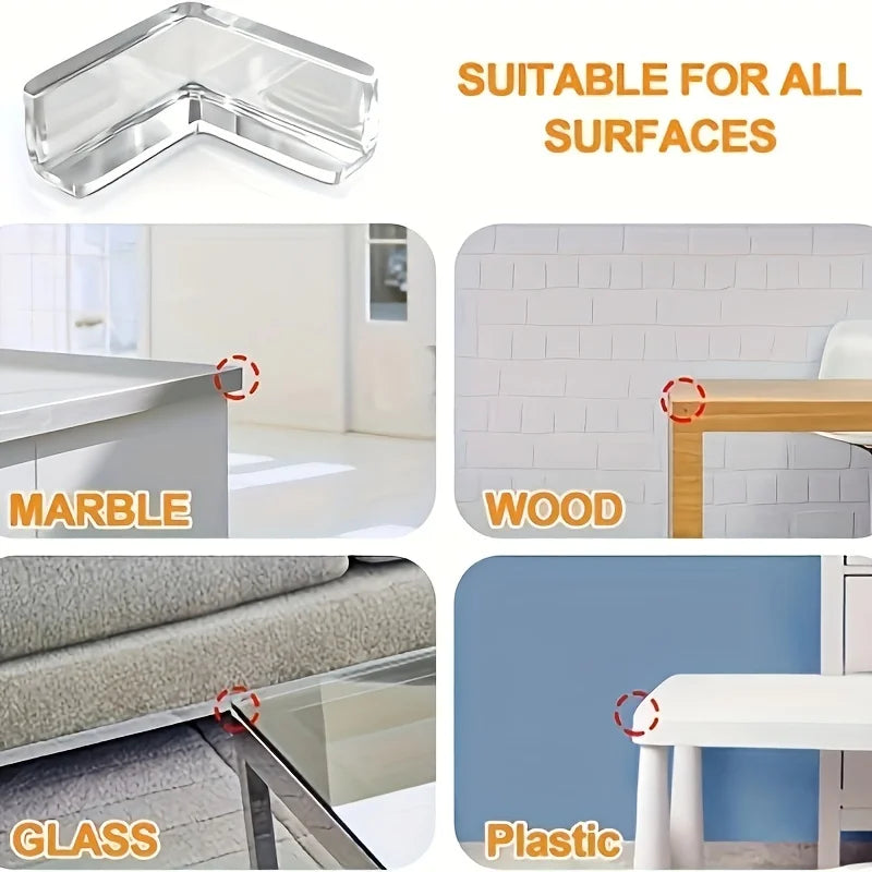 10PCS Transparent Anti Collision Angle PVC Pad Child Safety Corner Guard Baby Collision Proof Protector Table Corner Leedoar