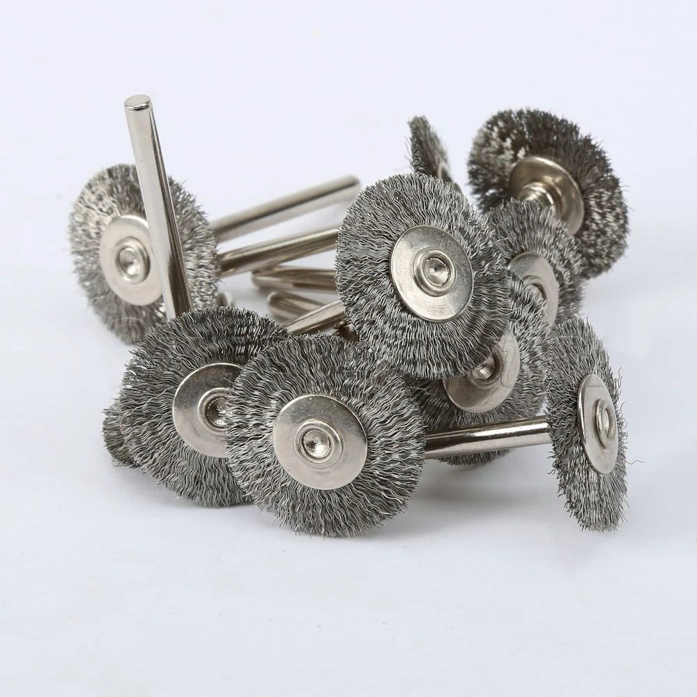 10Pcs Dremel Accessories 22mm Steel Rotary Brush Dremel Wire Wheel Brushes for Grinder Rotary Tool for Mini Drill Polishing Leedoar