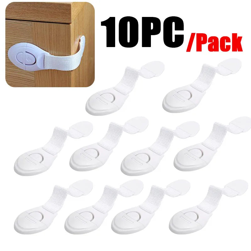 10pcs Child Safety Cabinet Lock Baby Proof Security Protector Drawer Door Cabinet Lock Plastic Protection Kids Safety Door Lock Leedoar