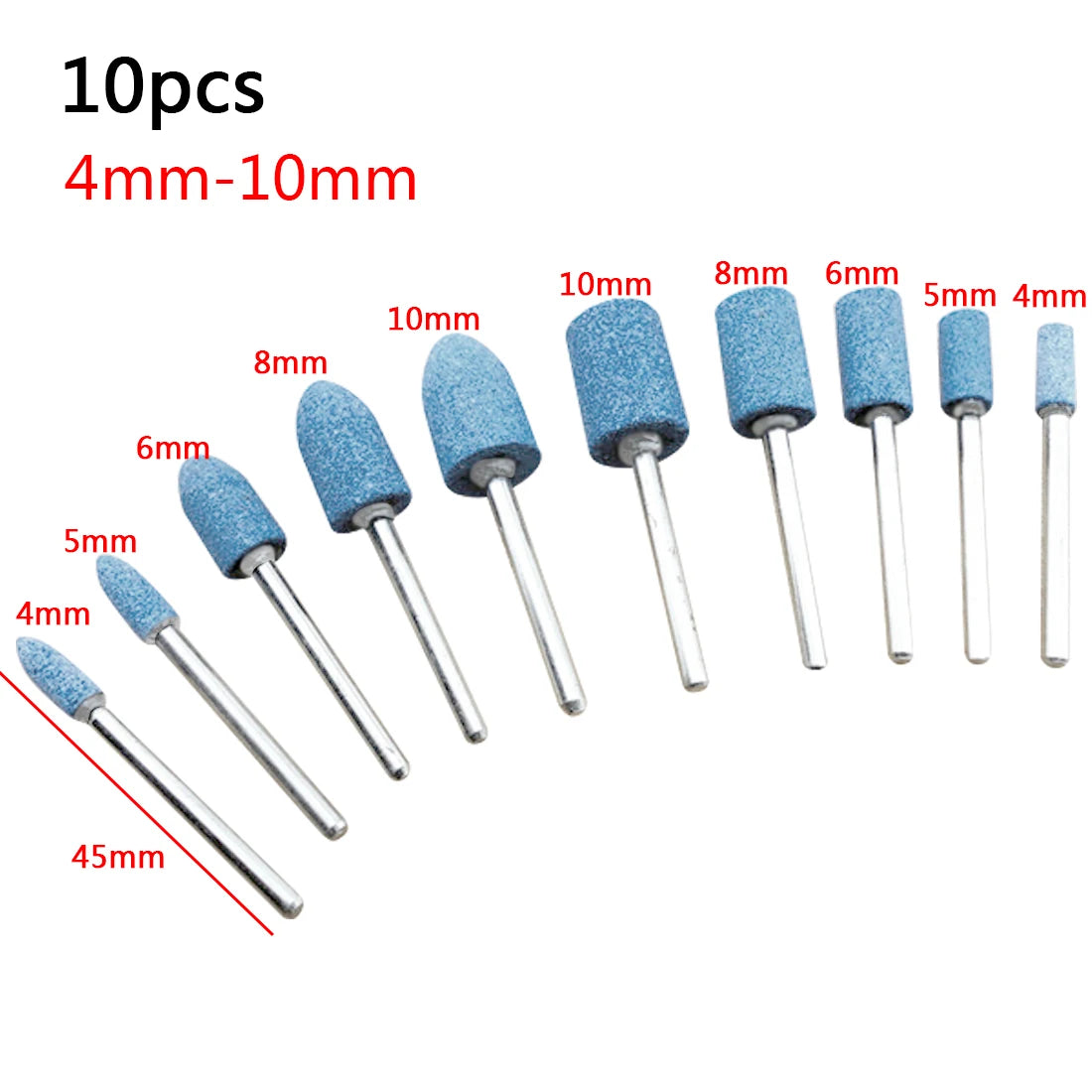 10pcs Polishing Head Wheel Head Abrasive Mounted For Dremel Rotary Power Tools Electric Grinding Stone Wheel Dremel Accessories Leedoar