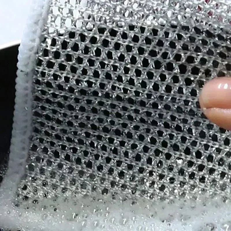 10pcs Silver Rag Single and Double Side Kitchen Cleaning Cloth Instead of Steel Ball Rag Cleaning Cloth Leedoar