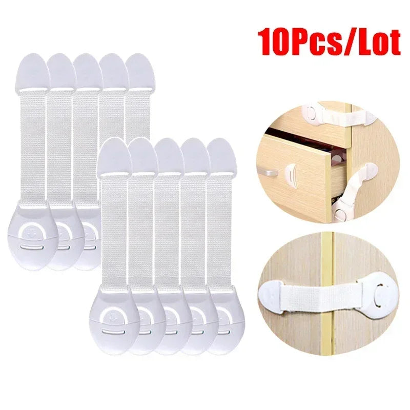 10pcs/lot Baby Drawer Lock Children Security Protection Child Drawer Door Locks Cabinet Cupboard Safety Kids Locks For Wardrobe Leedoar