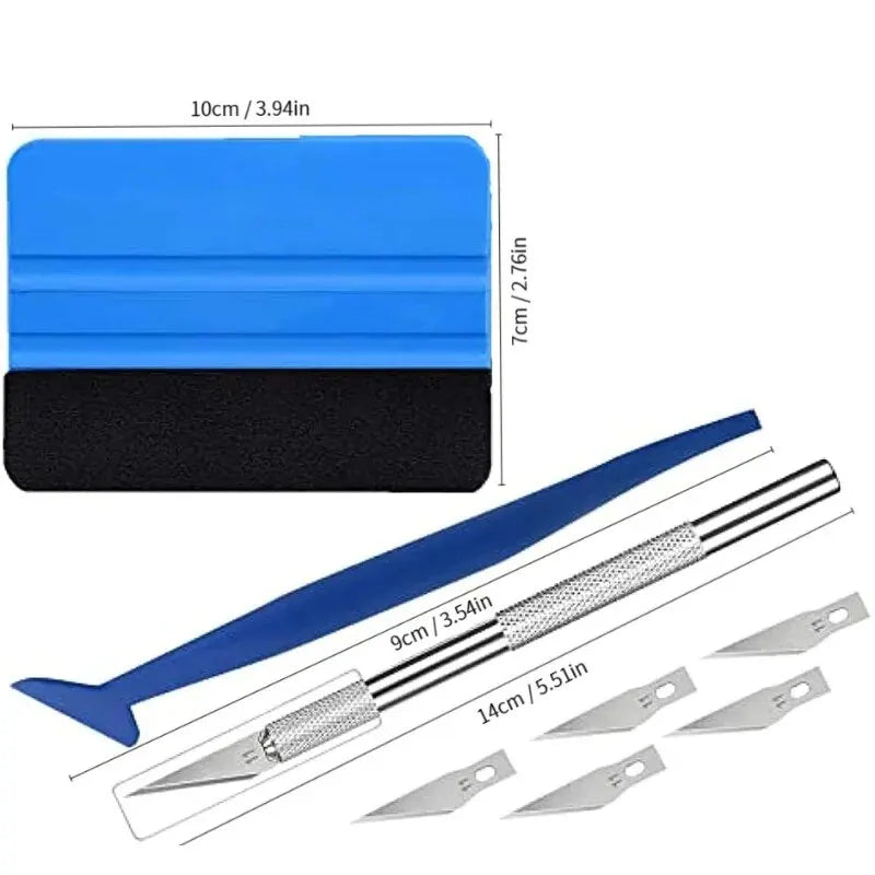 10pcs/set Car Wrapping Tools Kit Vinyl Scraper Cutter Film Squeegee Vinyl Spatulas Plastic Wrap Tools Window Tinting Tools Leedoar