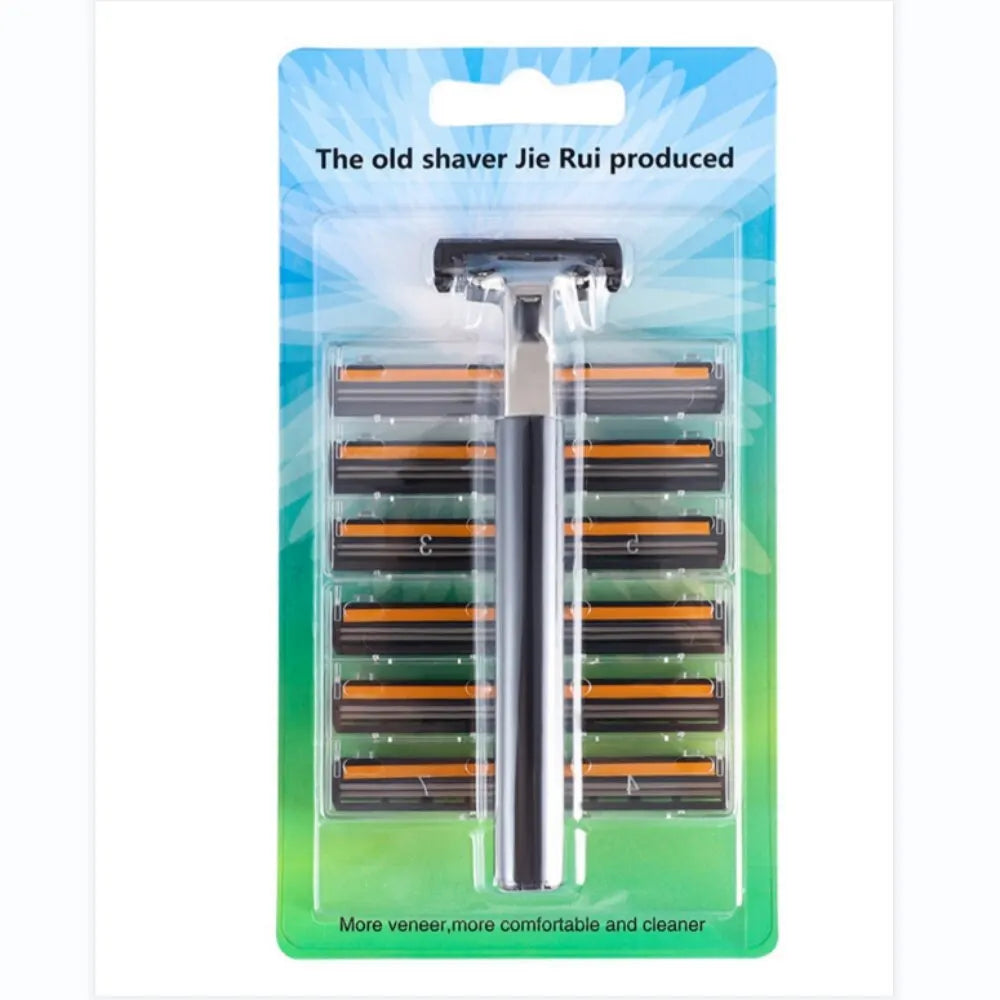 12-head Men Manual Razor Double Stainless Steel Blades Shaving Razor Can Be Replaced By A Combination Of Heads Also For Women Leedoar