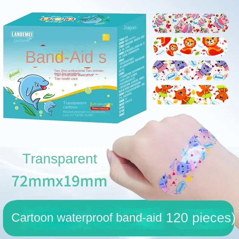 120 Pcs/box Cartoon Band-aid Cute Mini Children Breathable Transparent Waterproof Bandage Medical Ok Bandages Hemostatic Patch Leedoar