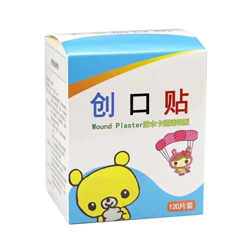 120pcs/Lot Cartoon Cute Patterned Breathable Waterproof Adhesive Bandages Curved Band Aid Patch Wound Dressing For Children Leedoar