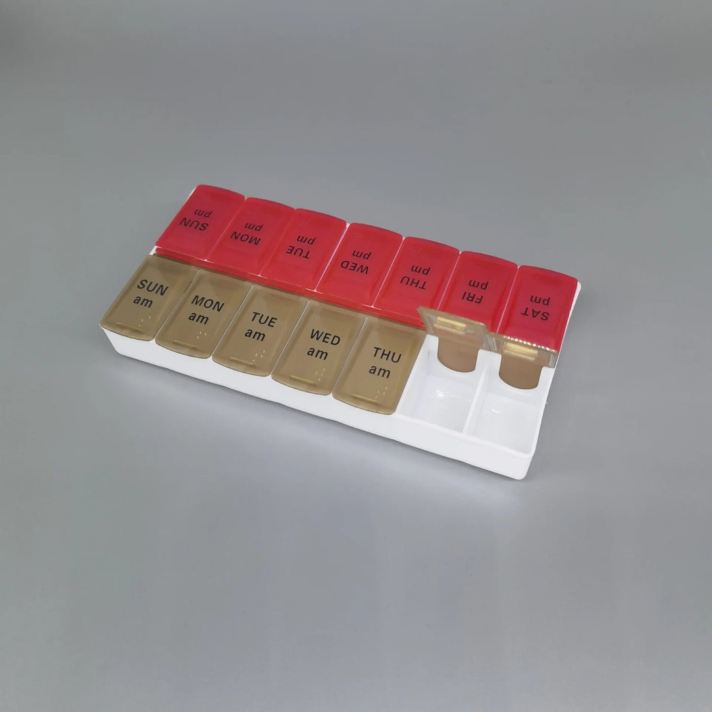 14 Grids 7 Days Weekly Pill Case Double row Medicine Tablet Dispenser Organizer Pill Box Splitters Storage Organizer Container Leedoar