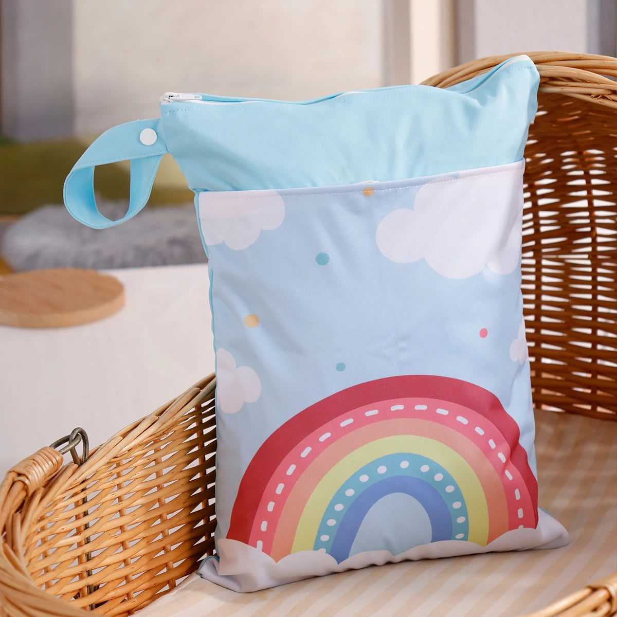 1PC Portable Baby Diaper Bag Printed Waterproof Wet Dry Nappy Handbag Stroller Carry Pack Travel Wetbag With Pockets Leedoar