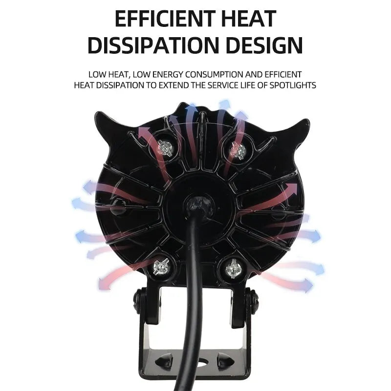 1PCS Dual Color Motorcycle Headlight Owl Design 4 Modes Auxiliary Spotlights Motorbike Scooter Fog Lamp Running Lights Leedoar
