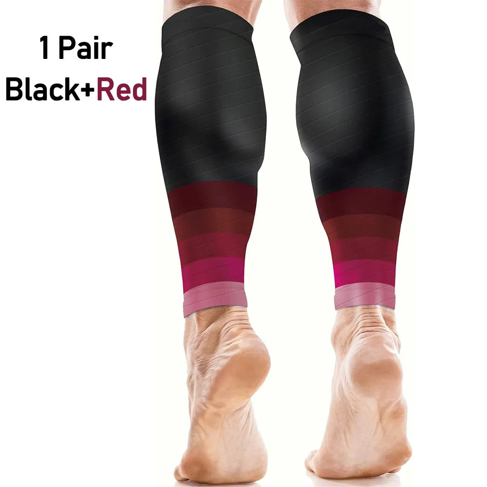 1Pair Calf Support Compression Sleeves for Women Men Running 20-30mmHg Footless Leg Socks Outdoor Sports Marathon Leedoar