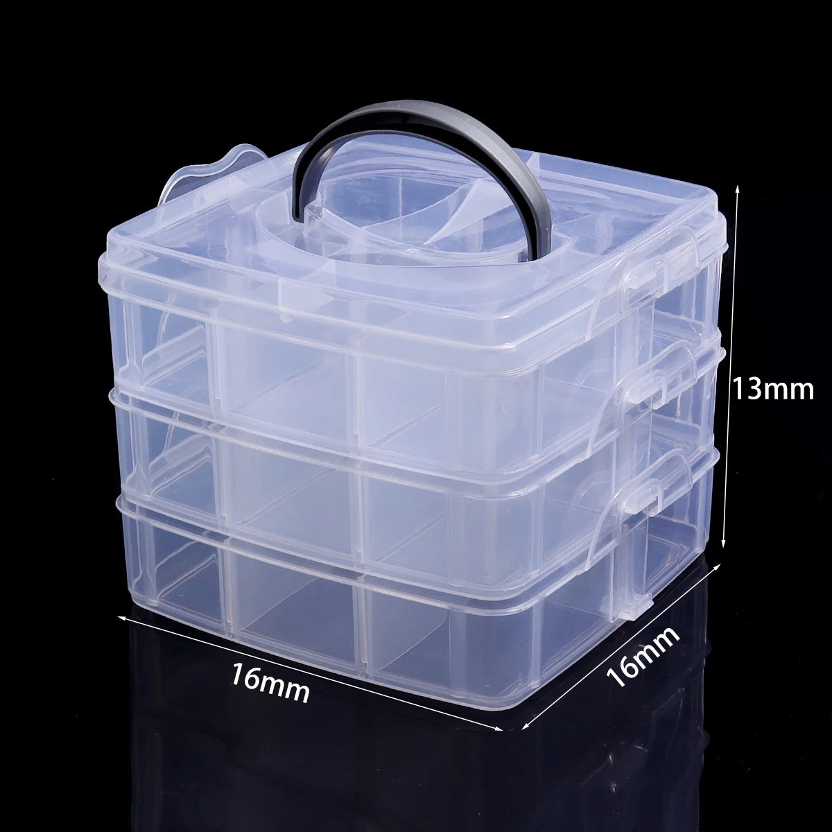 1Pc Multifunctional Clear Plastic Organizer Box with Grids Container Craft Storage for Beads Organizer Art DIY Jewelry Leedoar