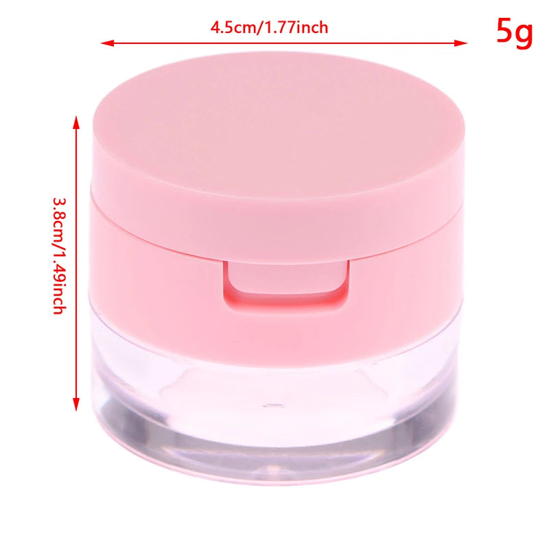 1Pcs 3g/5g Portable Powder Box Empty Loose Container With Sieve Mirror Cosmetic Sifter Jar Travel Makeup Leedoar