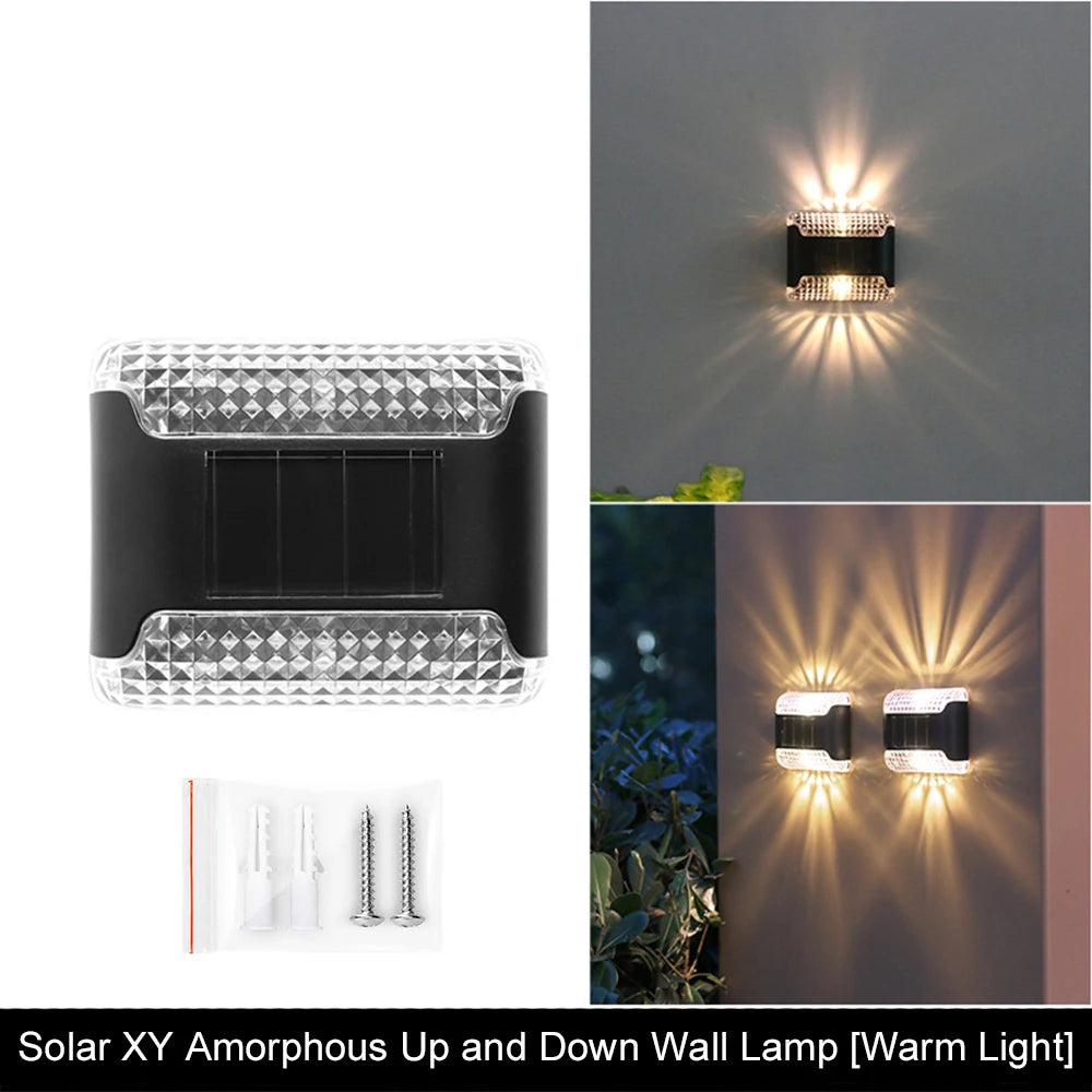1Pcs Warm White Garden Landscape Step Deck Lights LED Solar Lamp Balcony Fence Lights Outdoor Waterproof Path Stair Wall Light Leedoar