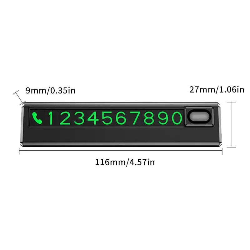 1pc Beautiful and Simple Temporary Parking Number Plate, with 5 Sets of Numbers, Economical and Practical Leedoar