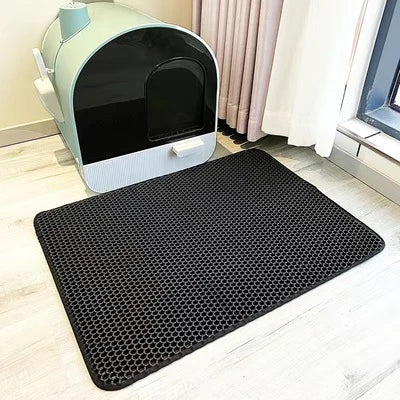 1pc, Cat Litter Mat, Cat Waterproof Litter Trapping Mat,Double Layer Filter Washable Non Slip Cat Mat For Cleaning, Pet Supplies Leedoar