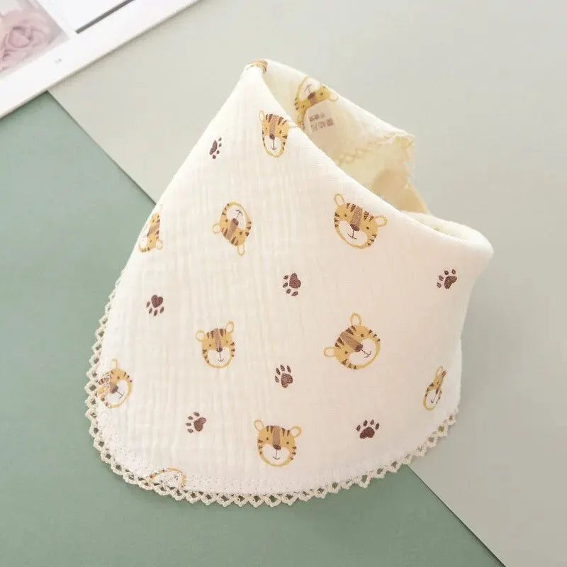 1pc Cotton Gauze Baby Face Towel Cartoon Muslin Newborn Burp Cloth Square Towels Kids Handkerchief Baby Washcloth Leedoar