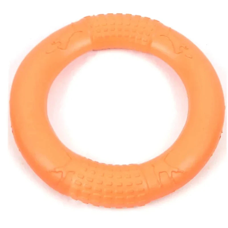 1pc Orange Dog Toys Pet Flying Disk Training Ring Puller EVA Interactive Training Ring Puller Resistant for Dogs Leedoar