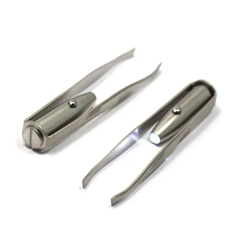 1pc Portable Stainless Steel Smart Design Eyebrow Hair Remove Tweezer With LED Light Makeup Tool Leedoar