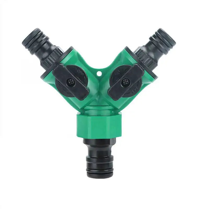2 Way Garden Hose Splitter Garden Hose Connector with Faucet Watering Shut Off for Landscaping Flower Planting Irrigation Leedoar