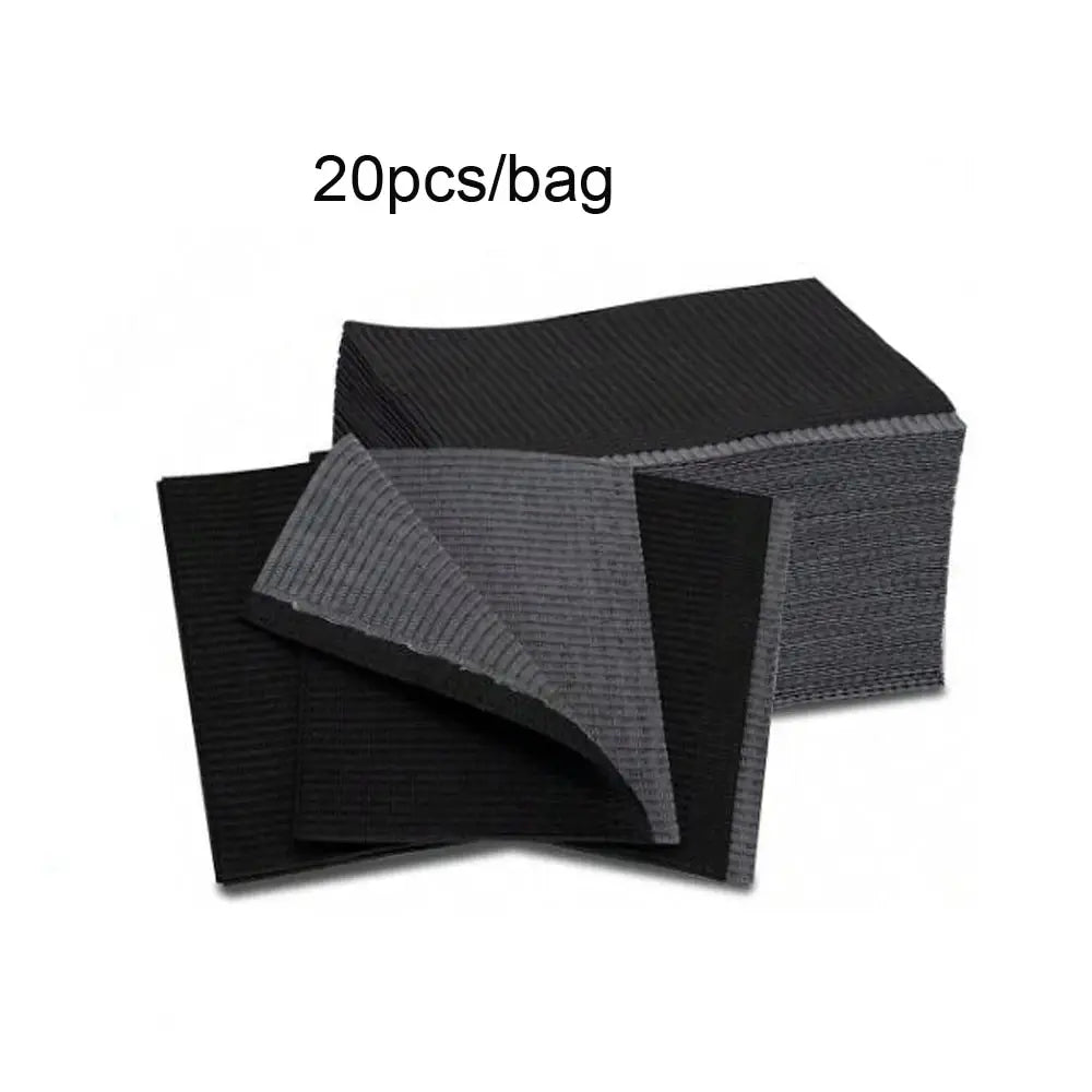 20 Pcs Disposable Nail Table Towels Mat Purple Dental Bibs 3-Ply Dentist Bibs 13" X 18" Disposbale Tray Covers Nail Pad Leedoar