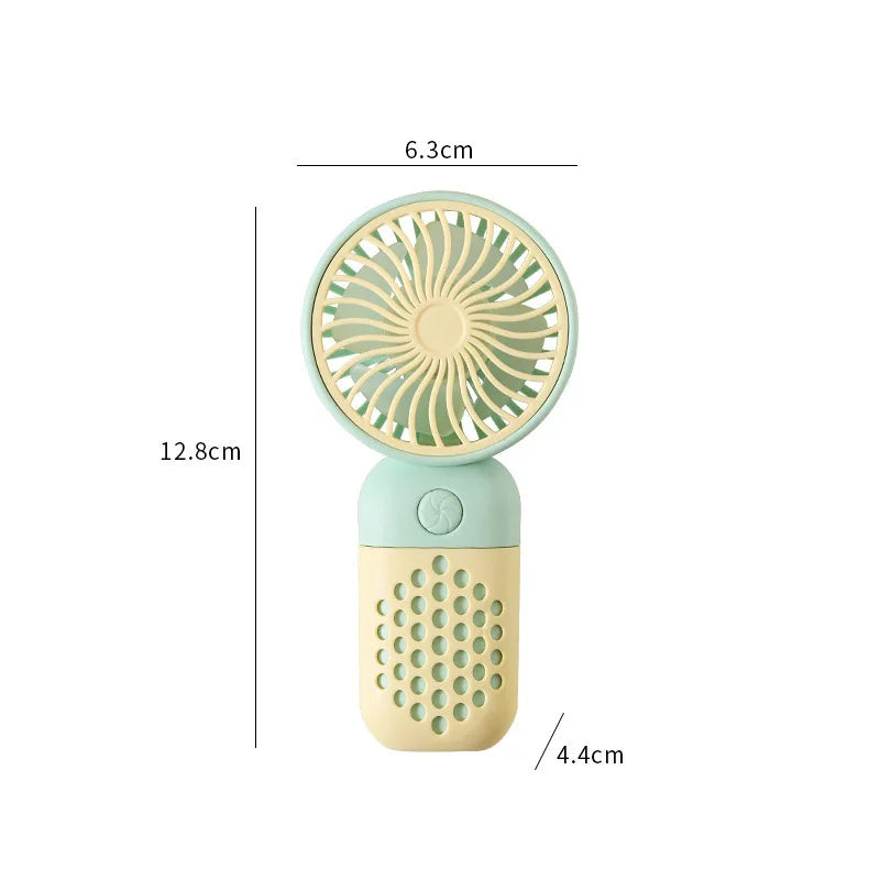 2024 New Handheld Charging Fan Cartoon Cute Small Student Charging Small Fan Portable Mini USB Fan Mini Pocket Leedoar