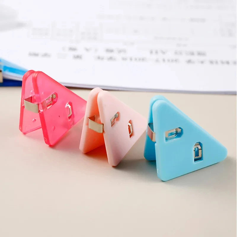 20Pcs Creative Triangle Clips Bill Clip Book Paper Corner Binder Clip for Desk Storage Shelf Office Stationery Desktop Organizer Leedoar