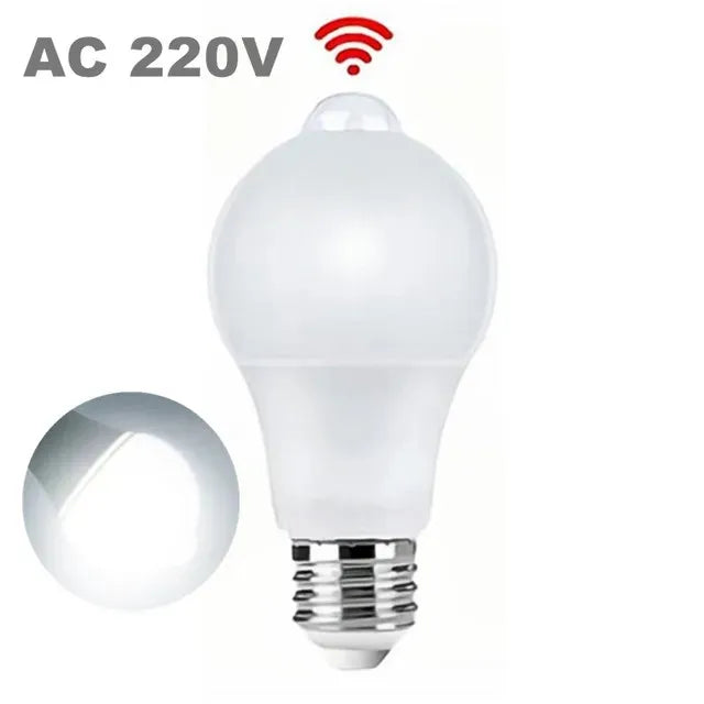 220V E27 PIR Motion Sensor Lamp 9W 12W 15W 18W LED Bulb with Motion Sensor Infrared Radiation Motion Detector Security Light Leedoar