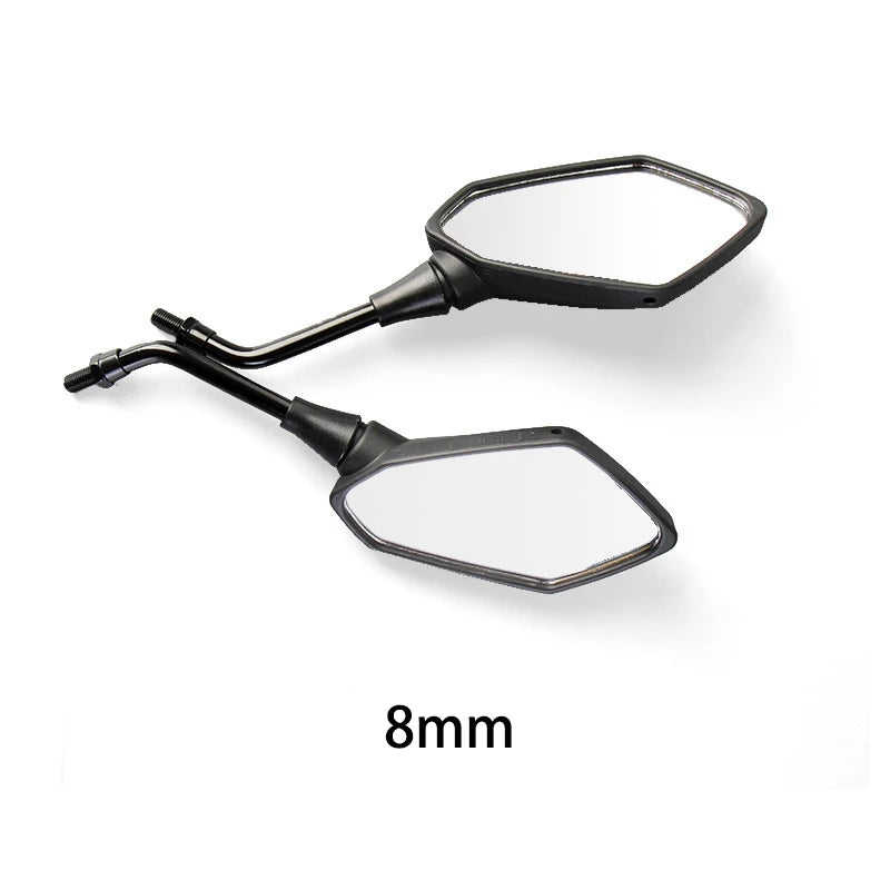 2Pcs/Pair Universial 8mm 10mm Motorcycle Mirror Scooter E-Bike Rearview Mirrors Electromobile Back Side Convex Mirror Leedoar