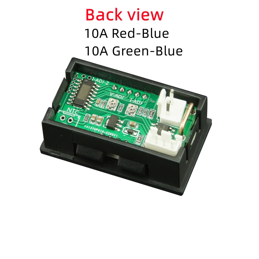 3 Digital DC 0 100V 50A/100A, Voltmeter Ammeter Gauge, Dual LED Digital Voltage Current Panel Meter Font Backlight Red Red 10A Leedoar