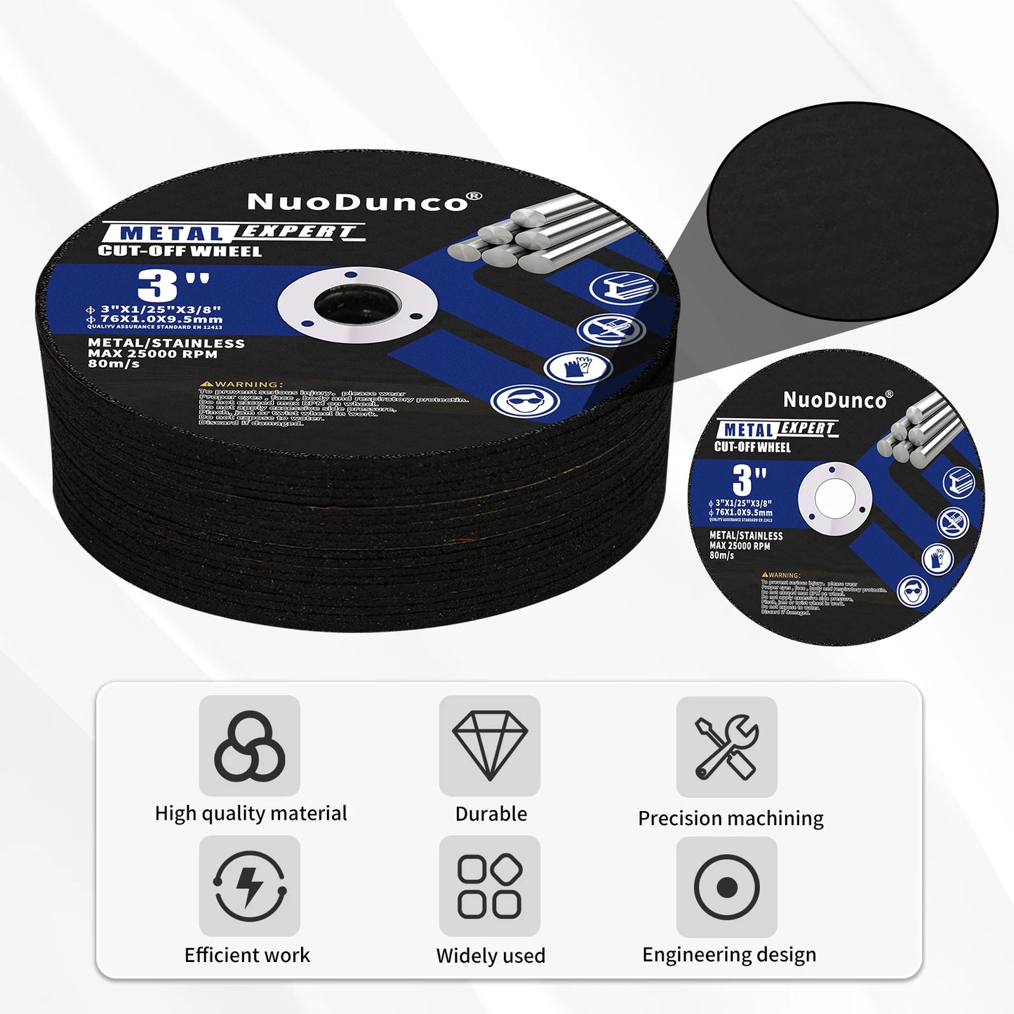 3 Inch Metal Cutting Disc Multilayer 75mm Resin Grinding Wheel Disc For Stainless Steel Iron Angle Grinder Cutting Circular Saw Leedoar