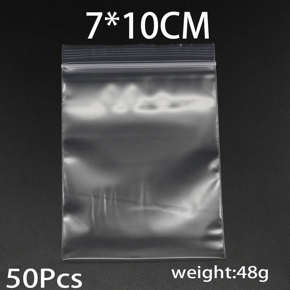 30-100Pcs/Pack 4*6/5*7/6*8/7*10/8*12cm Zipped Lock Reclosable Plastic Poly Clear Bags Bulk Jewelry Craft Accessory Packaging Leedoar