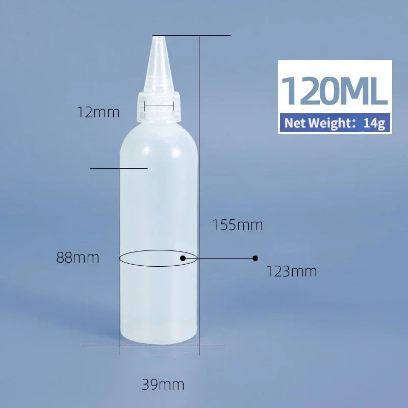 30/60/100ml Empty Plastic Glue Bottles Screw-On Lids Squeeze Liquid Ink Oil Dropper Bottles Pigment Container Refillable Bottles Leedoar