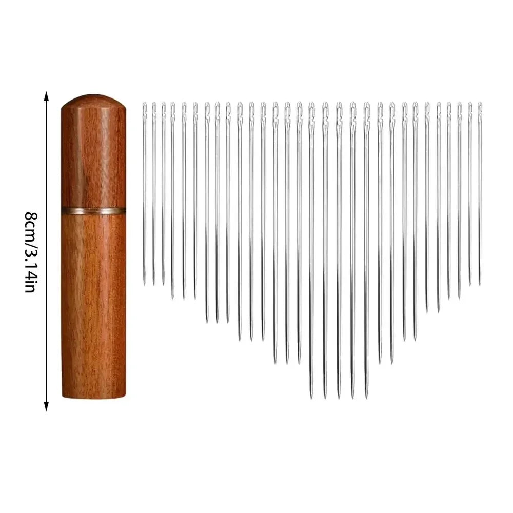 30Pcs/box Blind Needle Elderly Needle-side Hole Hand DIY Household Stainless Steel Sewing Needless Threading Apparel Sewing Leedoar