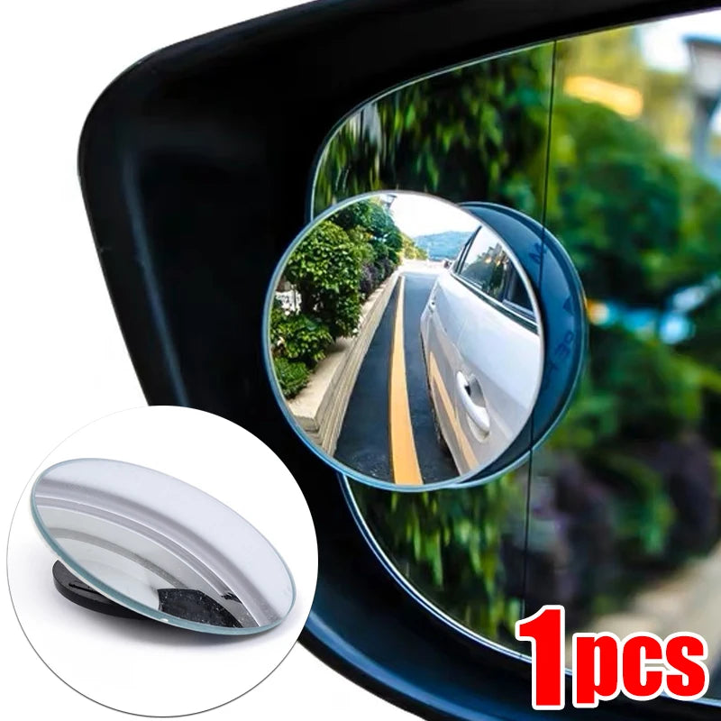 360 Degree Car Blind Spot Rear View Mirror Wide Angle Adjustable Small Round Mirror Car Reverse Auxiliary Rearview Convex Mirror Leedoar