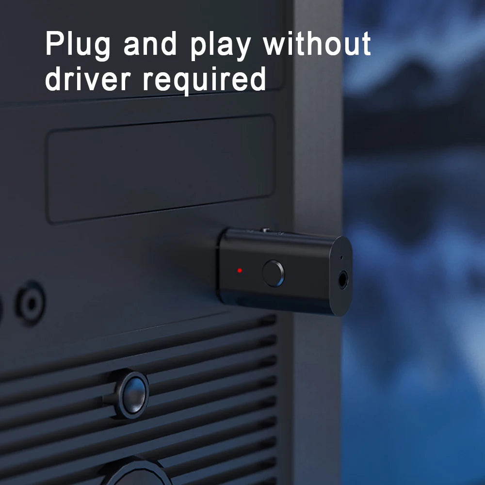 4 in 1 Wireless Bluetooth AUX Adapter Bluetooth 5.3 Car Audio Receiver Transmitter USB to 3.5mm Jack Music Mic Handsfree Adapter Leedoar