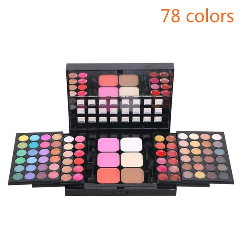 40/74/78 Colors Glitter Eyeshadow Palette Matte Waterproof Long Lasting Pressed Powder Cosmetics Kit Fashion Women MakeUp Tools Leedoar