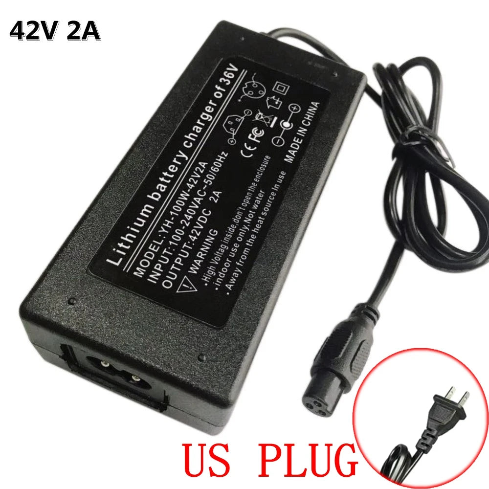 42V 2A Universal Lithium Battery Charger For 36V Hoverboard Self-Balancing Scooter 100-240V AC Power Supply Adapter EU US Leedoar