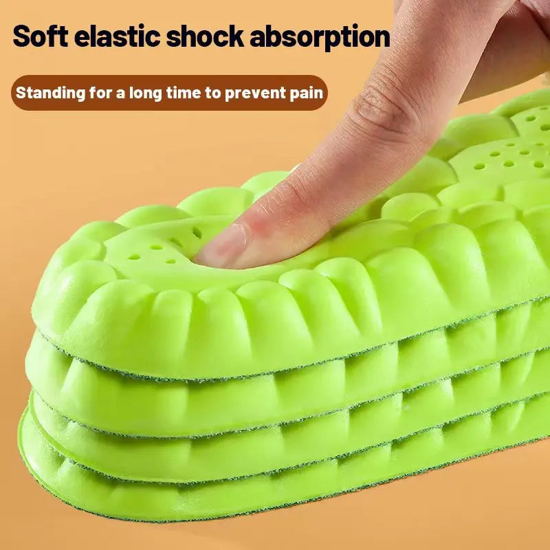 4D Sport Insole Super Soft Shoes Sole Pads for Feet Shock Absorption Baskets Shoe Sole Arch Support Orthopedic Inserts Leedoar