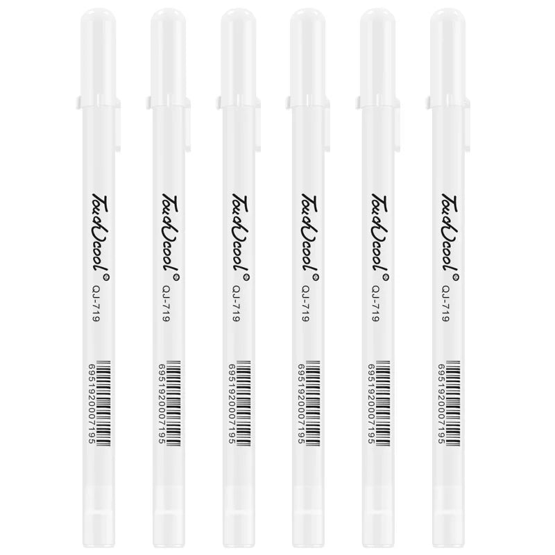 5 PCS White Manga Marker Pens Set 0.8 mm Permanent ink Scrapbook Tire Pen Waterproof School supplies Stationery Art brush pen Leedoar