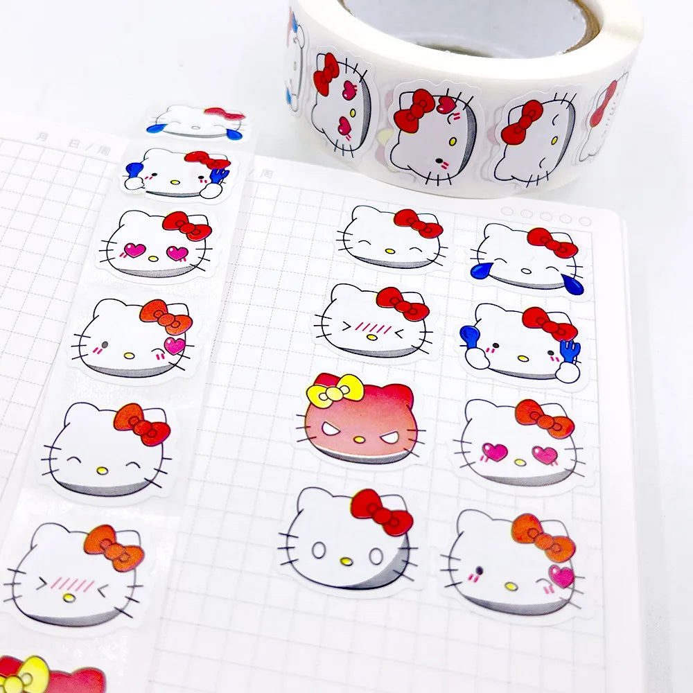 500 Sheets/Roll Doraemon Toy Stickers for Cars Bags Lotso Hello Kitty Strawberry Bears Sticker C190 Leedoar