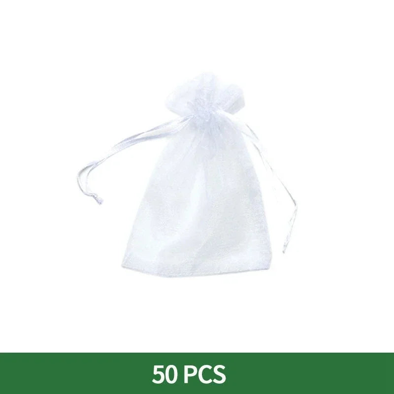 50pcs Fruit Protection Bags Pest Control Anti-Bird Garden Netting Strawberry Bags Mesh Grapes Bag Drawstring Planter Grow Bags Leedoar