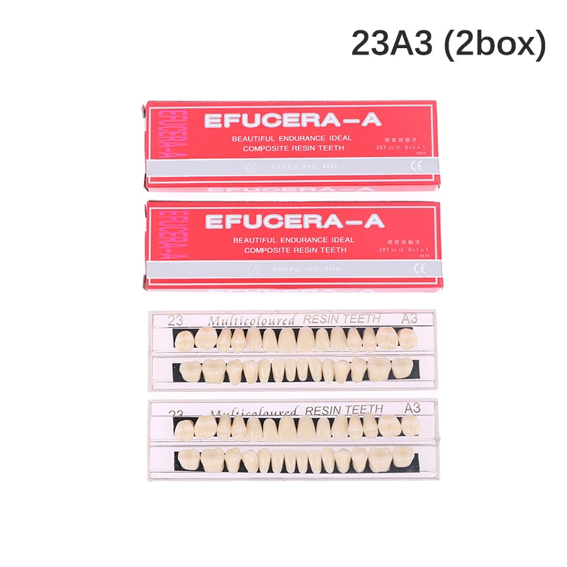 56Pcs/2Box Resin Denture Teeth Comparator Mirror Dentistry Bleaching Dental Plate Research On Dental Education Model Leedoar