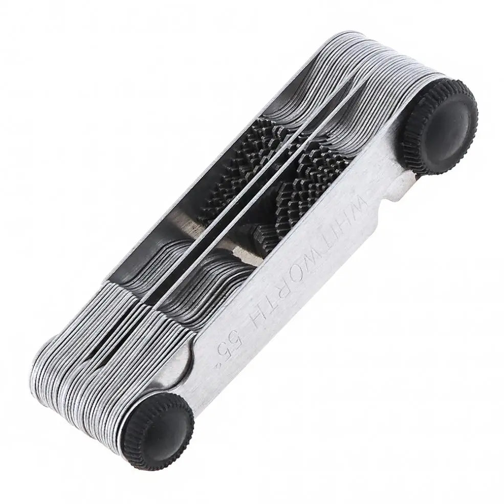 58PCS Stainless Steel Pitch Scale High Precision Measuring Tool Insert U.S. Screw Gauge + Metric Inch One Piece Thread Samples Leedoar