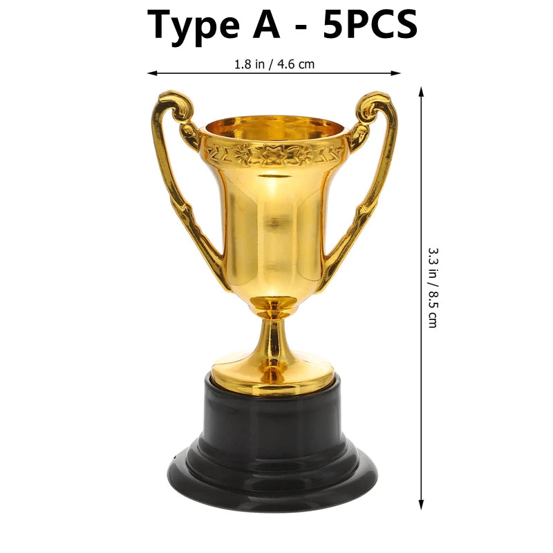 5Pcs Plastic Award Trophy Winner Trophies Children Plastic Trophy Toys For Kids Competition Reward Prize Party Favors Leedoar