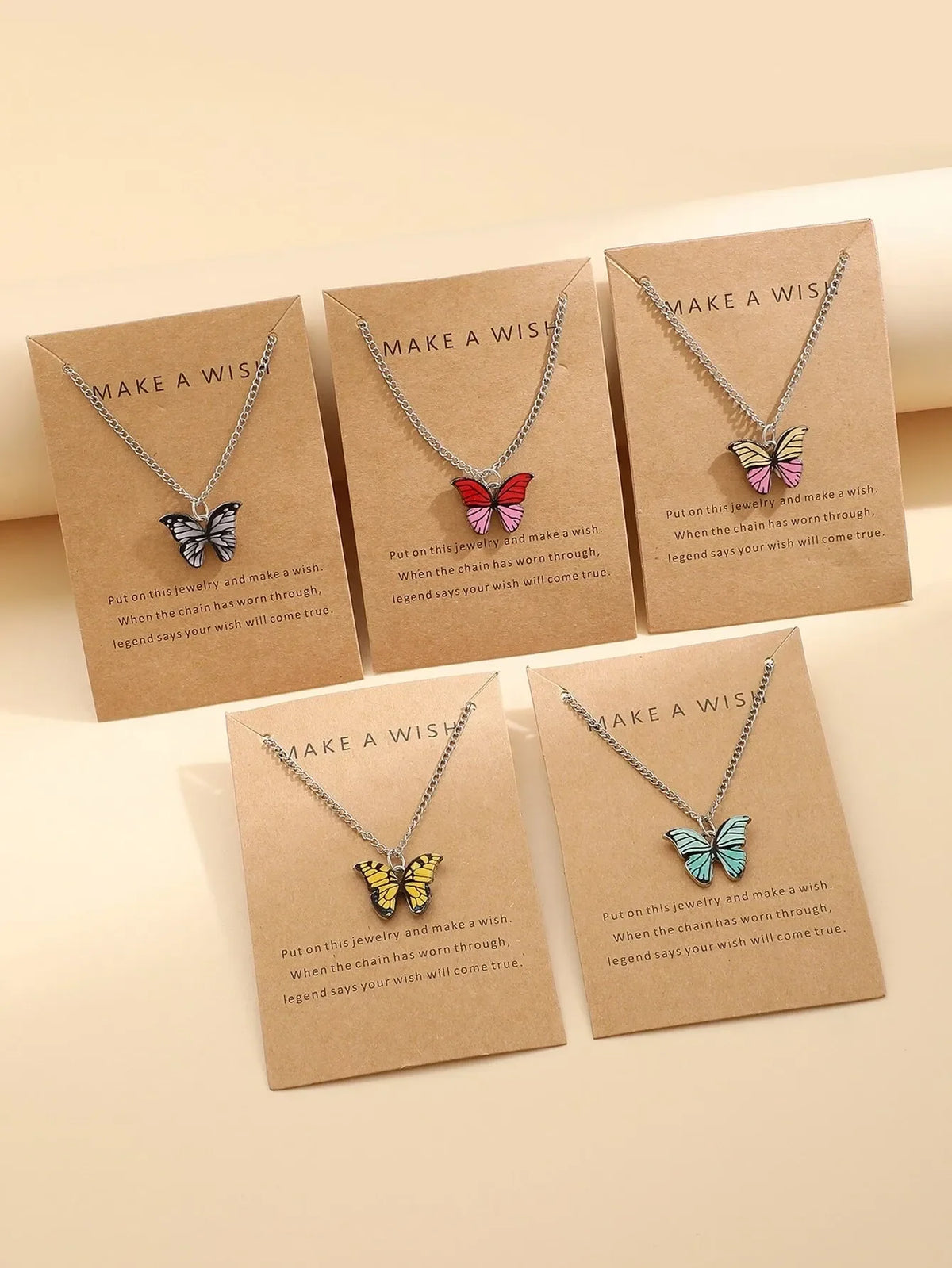 5Pcs/Set Fashion Vintage Style Women Necklace Set New Butterfly Pendant Necklace Set Gift For Women Lovely Neck Jewelry 2023 Leedoar